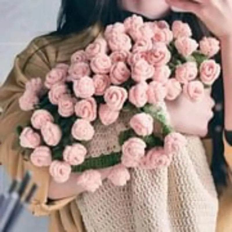 Kit fai da te per coperta di rose lavorata a mano e regalo pronto per la festa della mamma e San Valentino
